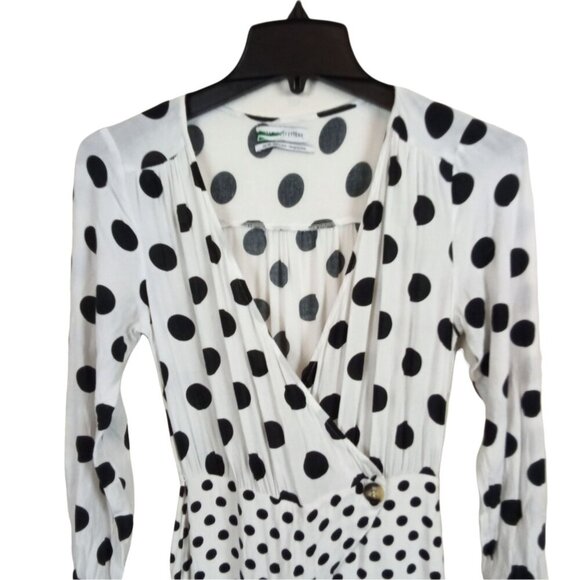 Urban Outfitters UO Mixed Polka Dot Surplice Wide Leg Jumpsuit Size XS - Picture 7 of 13